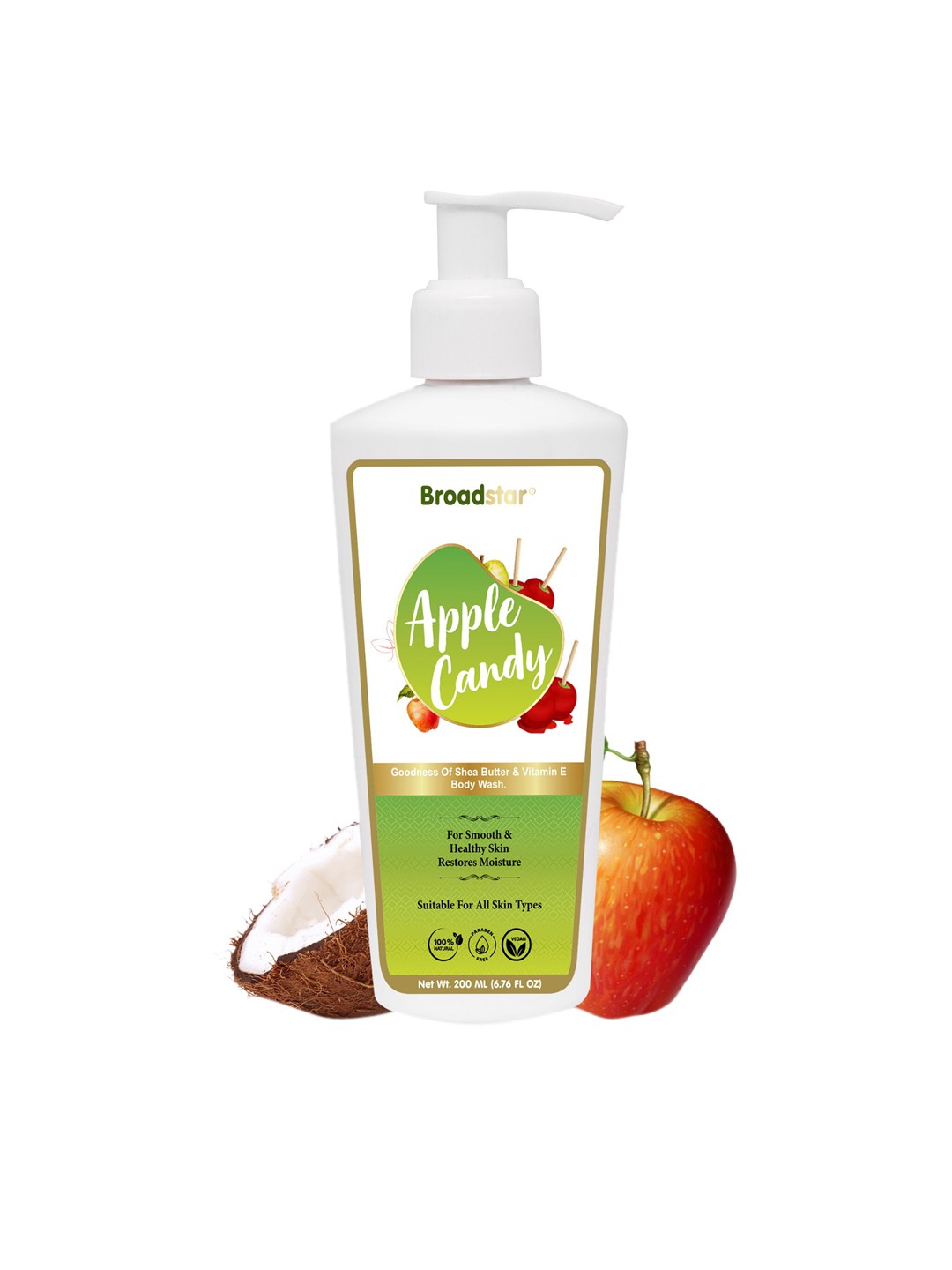 BROADSTAR Apple Candy Body Wash with Shea Butter & Vitamin E for Healthy Skin - 200 ml, White
BROADSTAR Apple Candy Body Wash with Shea Butter & Vitamin E for Healthy Skin - 200 ml, White
