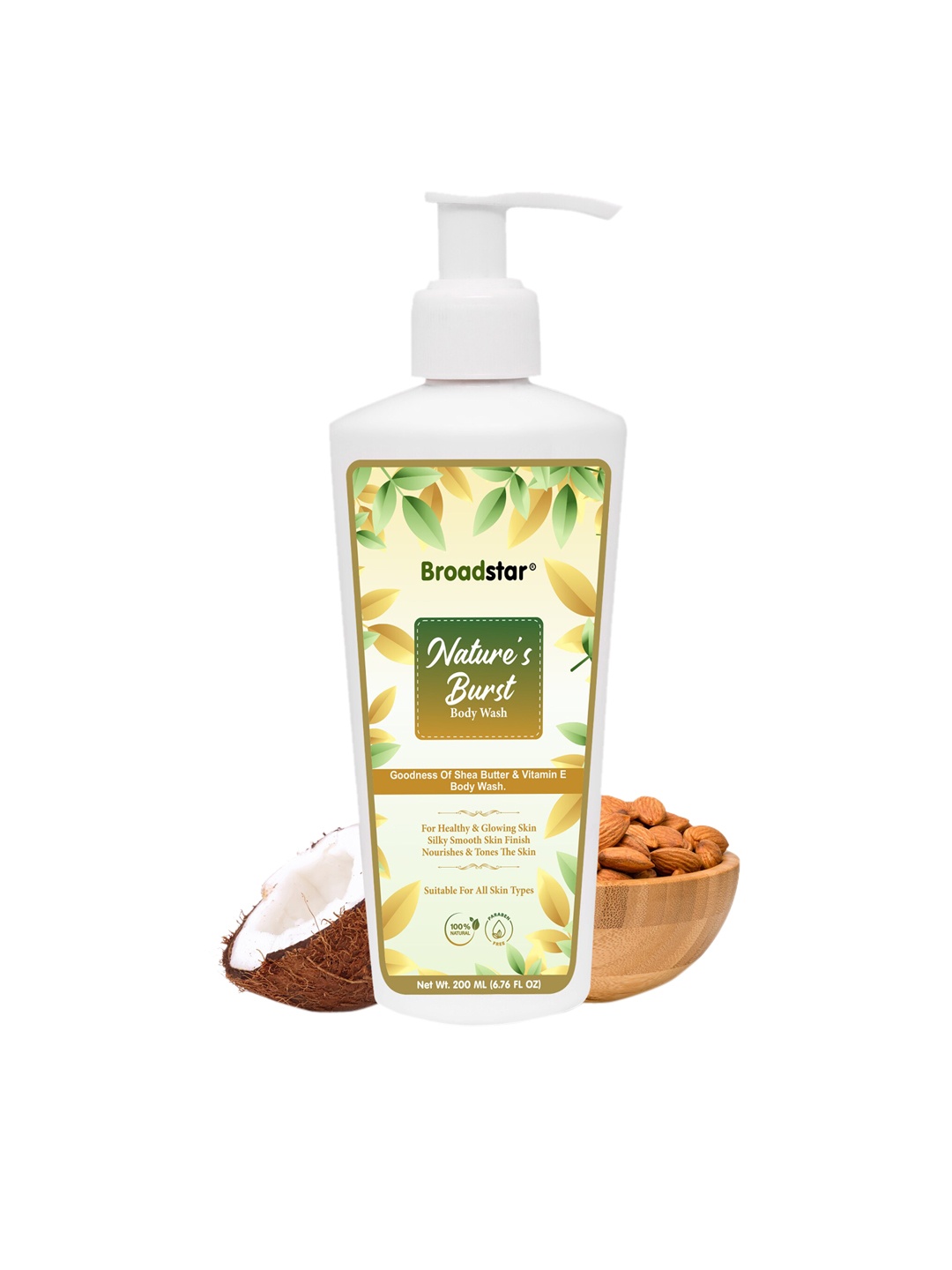 BROADSTAR Nature Burst Body Wash with Shea Butter & Vitamin E for Glowing Skin - 200 ml, White
BROADSTAR Nature Burst Body Wash with Shea Butter & Vitamin E for Glowing Skin - 200 ml, White