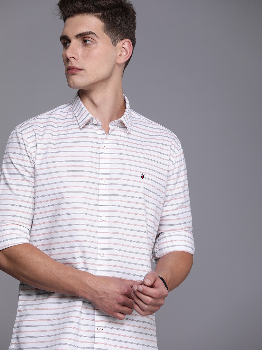 Louis Philippe Sport Men Multicoloured Slim Fit Striped Pure Cotton Casual Shirt, Multi
Louis Philippe Sport Men Multicoloured Slim Fit Striped Pure Cotton Casual Shirt, Multi