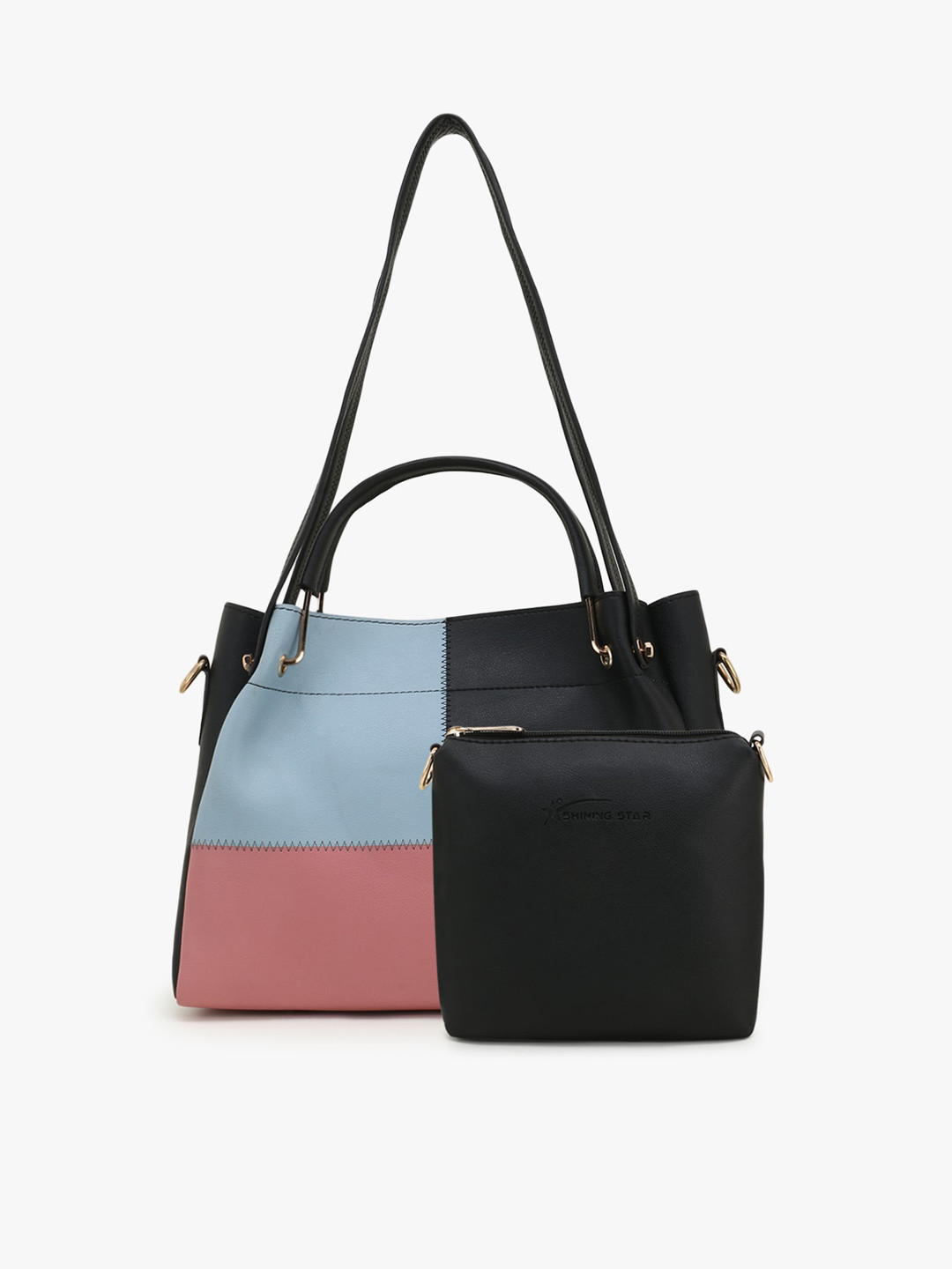 SHINING STAR Black Colourblocked PU Structured Handheld Bag with Tasselled
SHINING STAR Black Colourblocked PU Structured Handheld Bag with Tasselled