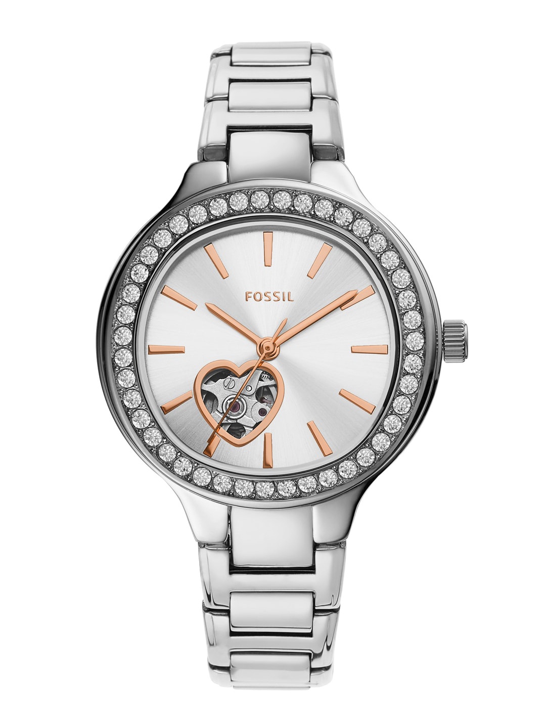 Fossil Women Silver-Toned Embellished Dial & Silver Toned Stainless Steel Bracelet Style Straps Analogue Watch
Fossil Women Silver-Toned Embellished Dial & Silver Toned Stainless Steel Bracelet Style Straps Analogue Watch