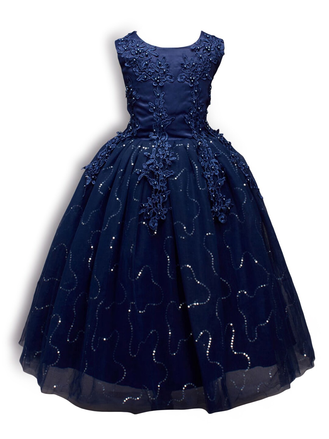 Hopscotch Blue Embellished Chiffon Dress
