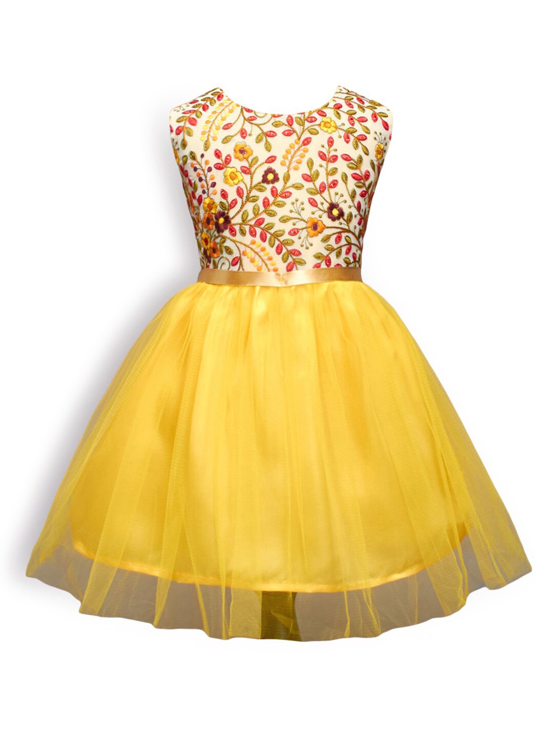 Hopscotch Yellow Chiffon Dress