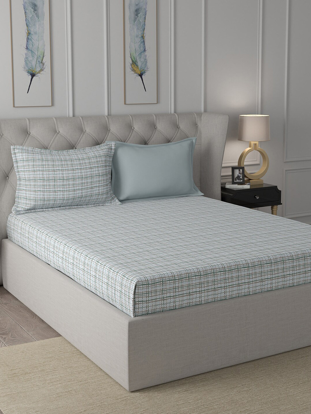 In-House by maspar Blue & White Geometric 200 TC King Bedsheet with 2 Pillow Covers
In-House by maspar Blue & White Geometric 200 TC King Bedsheet with 2 Pillow Covers