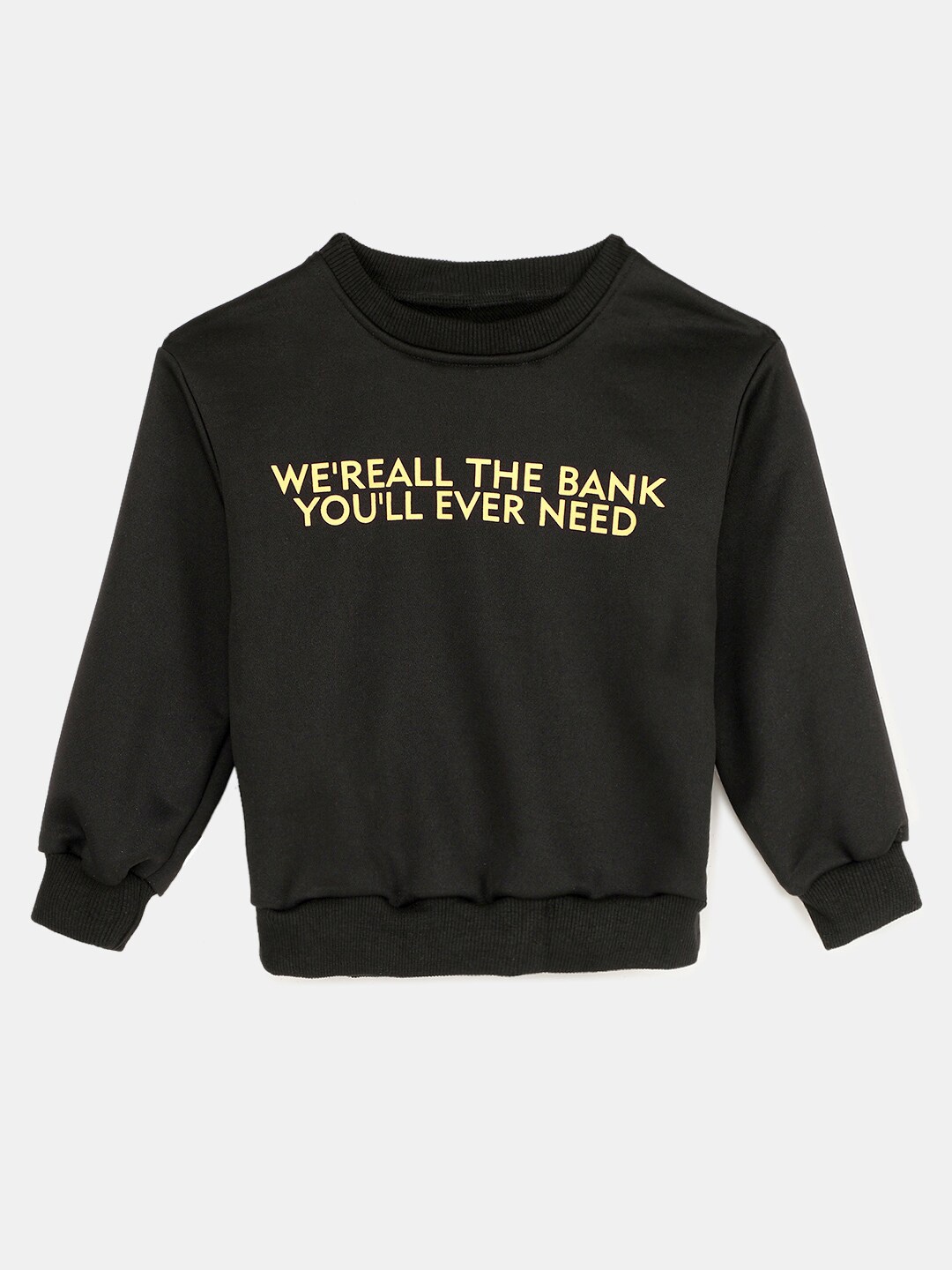 Hopscotch Boys Black Printed Sweatshirt
