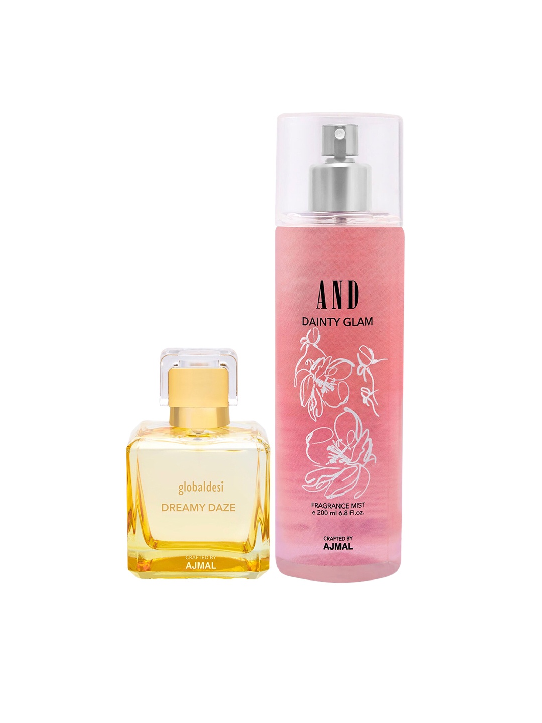 Global Desi Pack of 2 Dreamy Daze & Dainty Glam Body Mist with 2 Perfume Testers, Yellow
Global Desi Pack of 2 Dreamy Daze & Dainty Glam Body Mist with 2 Perfume Testers, Yellow