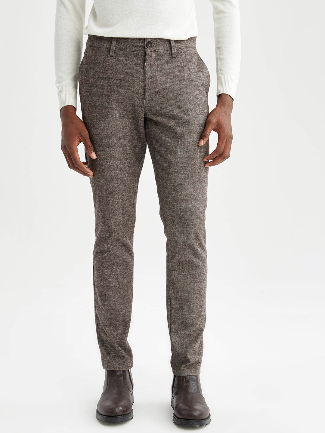 DeFacto Men Grey Trousers