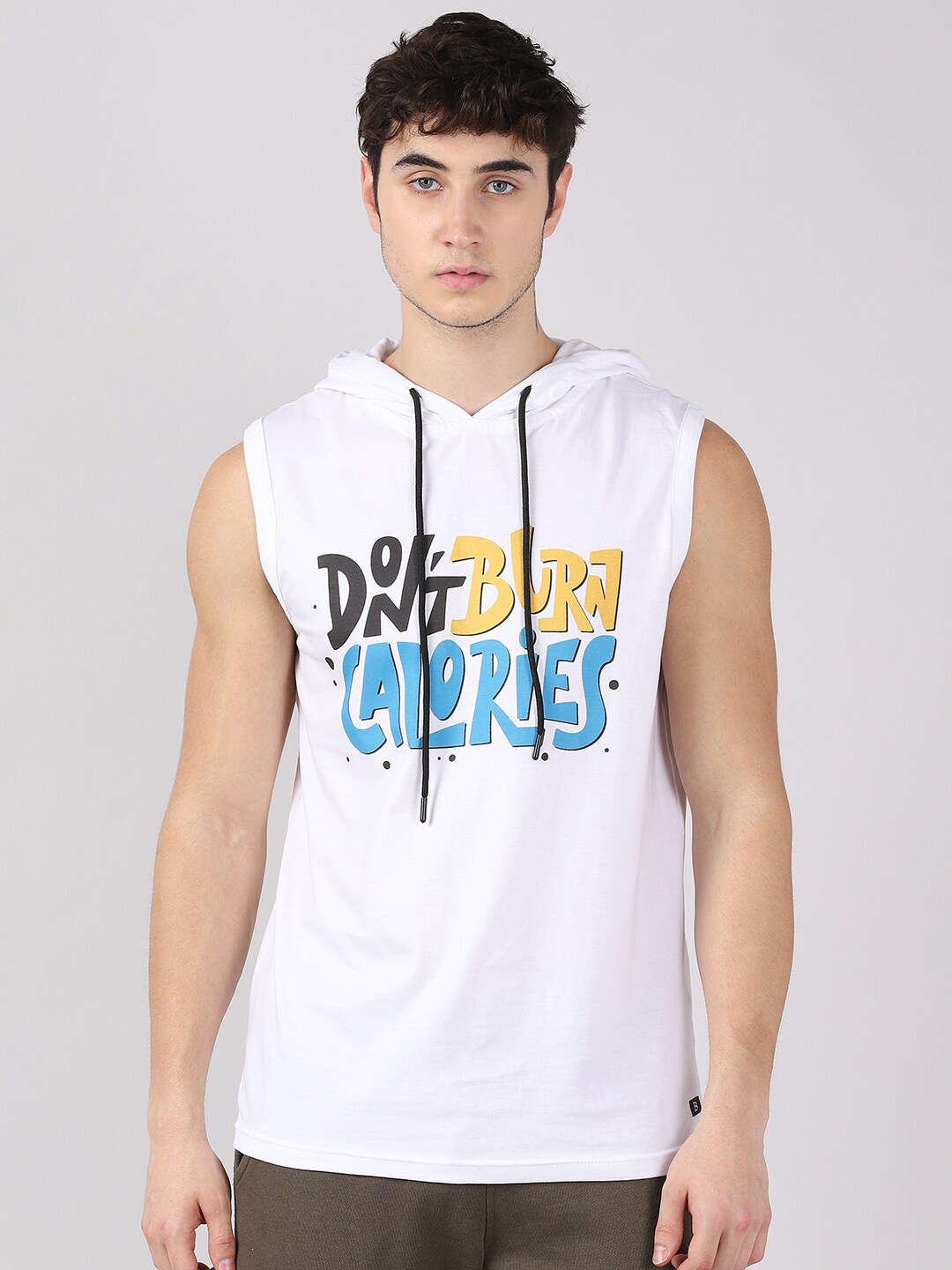 Bushirt Men White Typography Printed Pure Cotton T-shirt