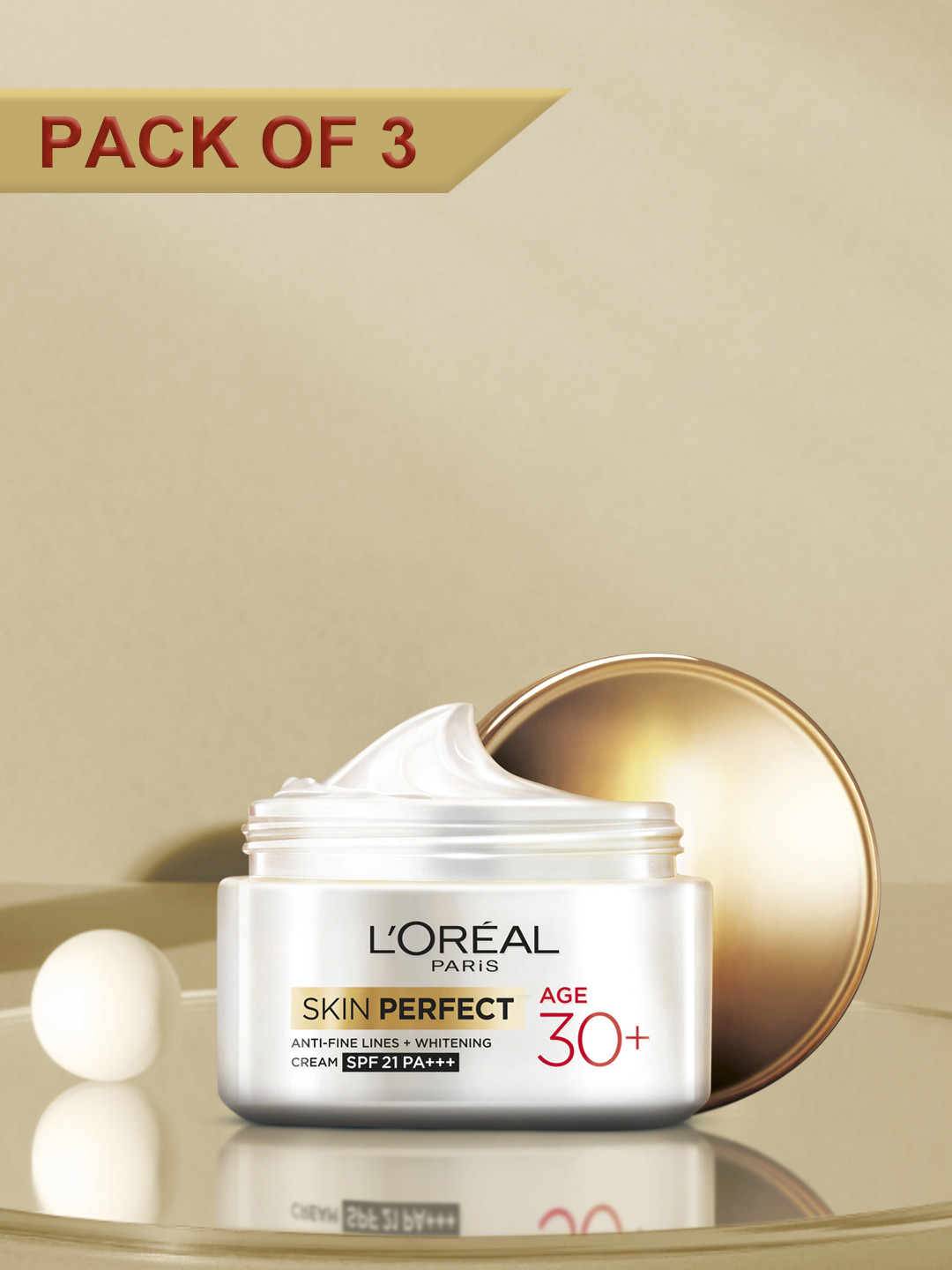 LOreal Paris Set of 3 Skin Perfect Age 30+ Anti-Fine Lines + Whitening Cream - 50 g each, White
LOreal Paris Set of 3 Skin Perfect Age 30+ Anti-Fine Lines + Whitening Cream - 50 g each, White