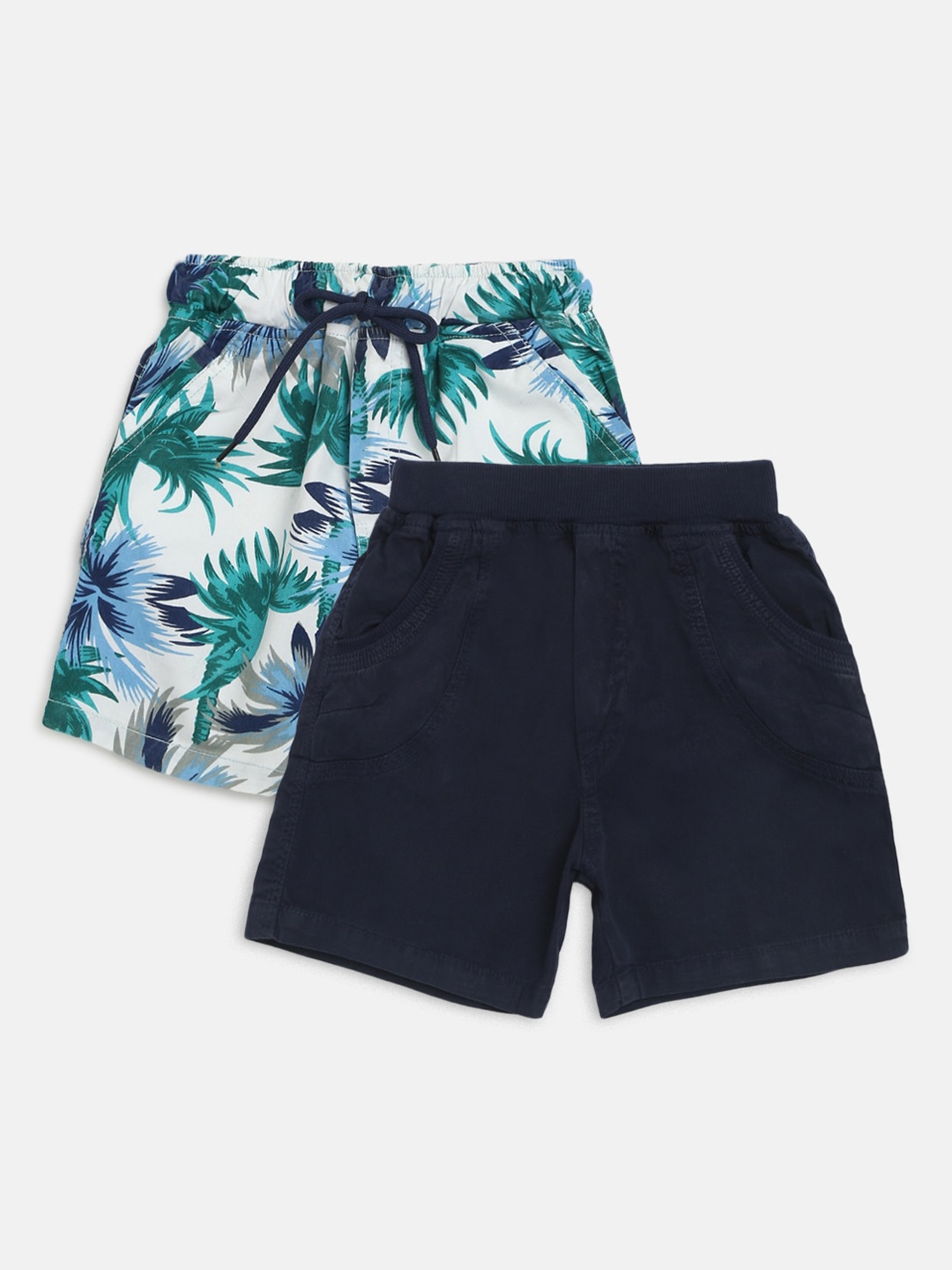 HOMEGROWN Boys White Floral Printed & Solid Navy Blue Pack of 2 Outdoor Sports Shorts
HOMEGROWN Boys White Floral Printed & Solid Navy Blue Pack of 2 Outdoor Sports Shorts