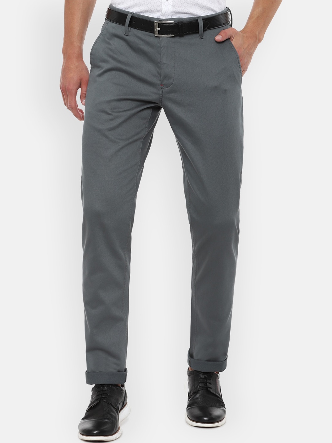 Louis Philippe Sport Men Grey Trousers