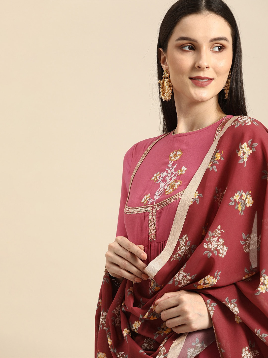 all about you Women Rust Pink Ethnic Motifs Yoke Design Thread Work Kurta with Dupatta
all about you Women Rust Pink Ethnic Motifs Yoke Design Thread Work Kurta with Dupatta