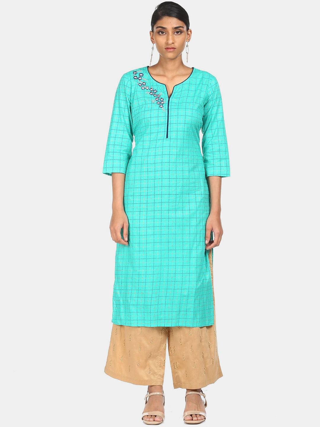 Karigari Women Blue Printed Kurta