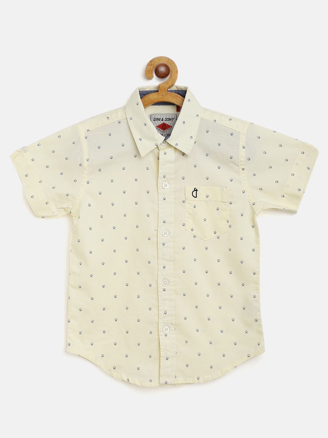Gini and Jony Boys Yellow & Navy Pure Cotton Micro Ditsy Giant Wheel Print Casual Shirt
Gini and Jony Boys Yellow & Navy Pure Cotton Micro Ditsy Giant Wheel Print Casual Shirt