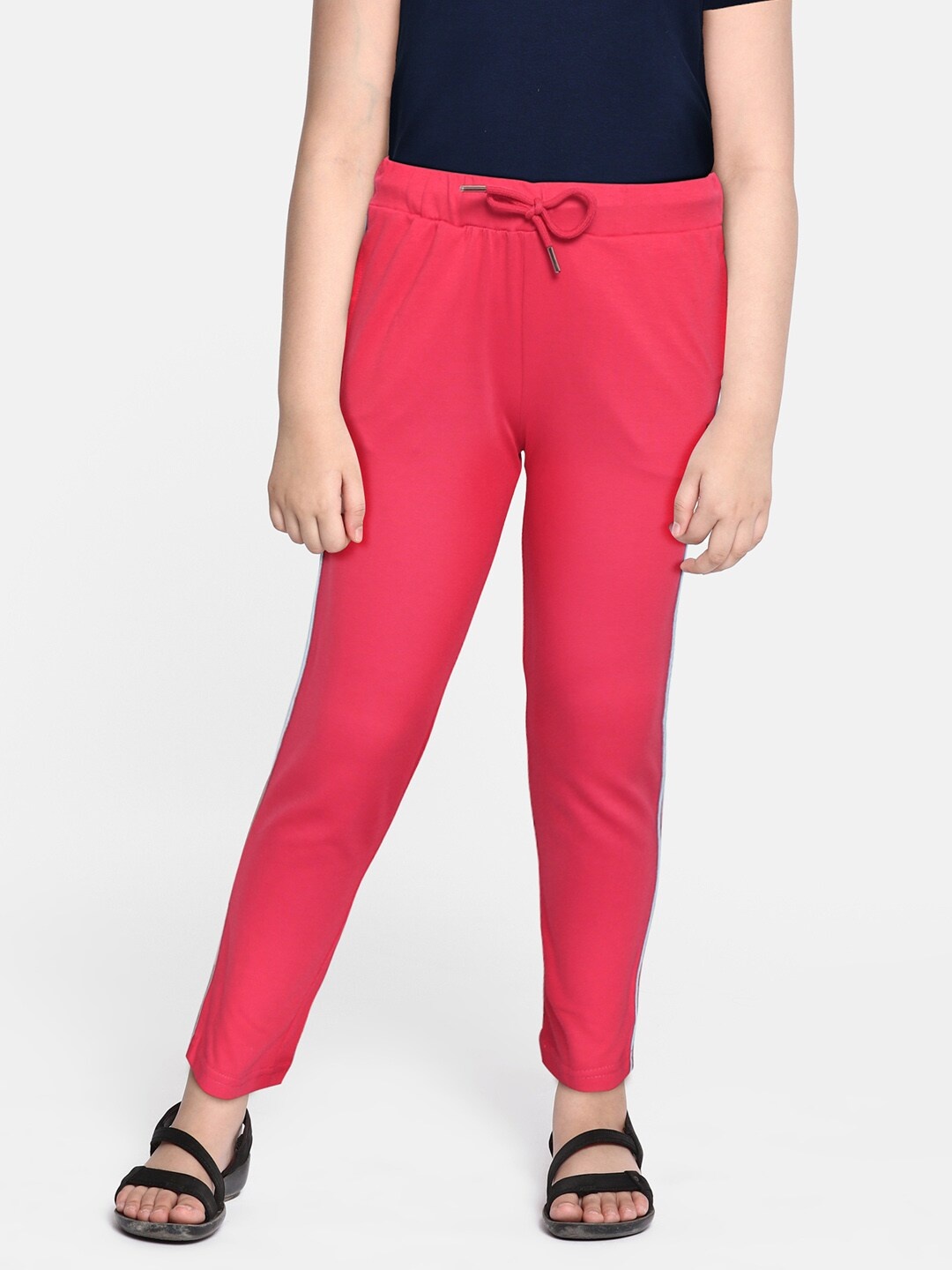 Monte Carlo Girls Coral Red Solid Track Pants
