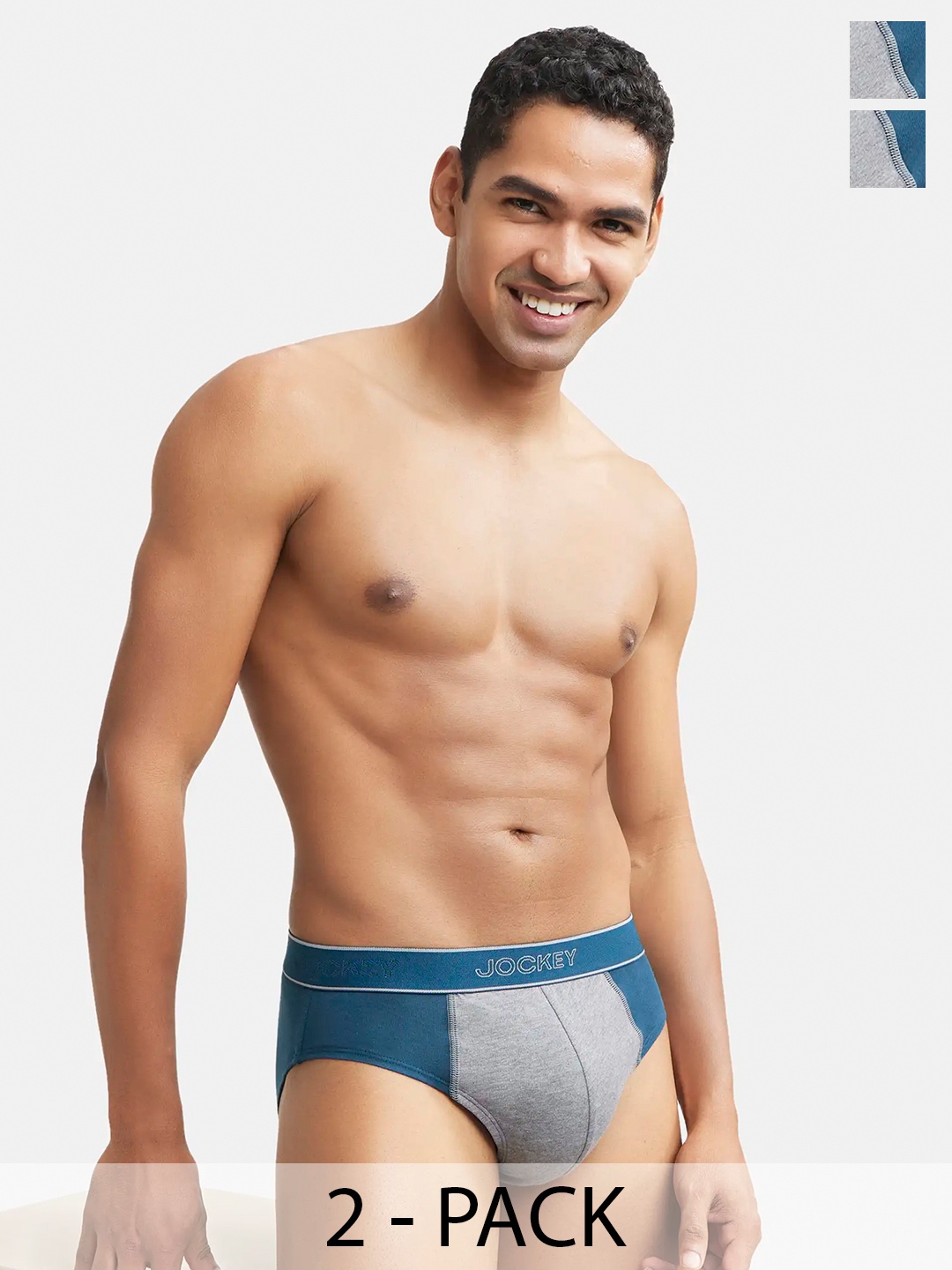Jockey Men Pack Of 2 Grey & Green Colourblocked Pure Cotton Basic Briefs 1011-0205-RP-MM
Jockey Men Pack Of 2 Grey & Green Colourblocked Pure Cotton Basic Briefs 1011-0205-RP-MM