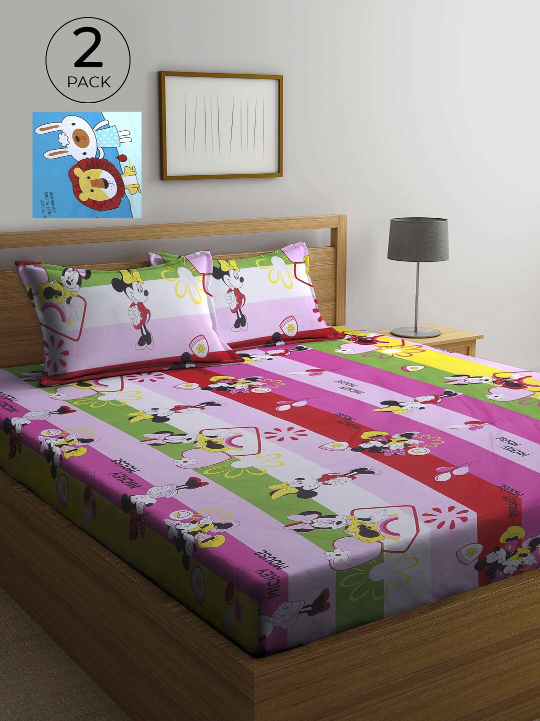 KLOTTHE Blue & Pink Cartoon Characters Printed 210 TC 2 Bedsheet With 4 Pillow Covers
KLOTTHE Blue & Pink Cartoon Characters Printed 210 TC 2 Bedsheet With 4 Pillow Covers
