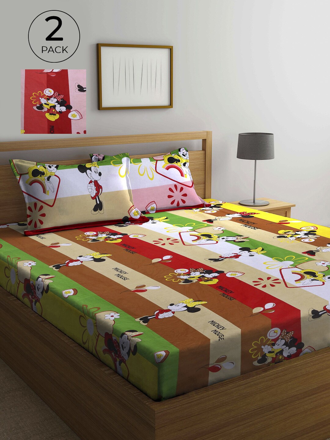 KLOTTHE Red & Green Cartoon Characters Printed 210 TC 2 Bedsheet With 4 Pillow Covers
KLOTTHE Red & Green Cartoon Characters Printed 210 TC 2 Bedsheet With 4 Pillow Covers