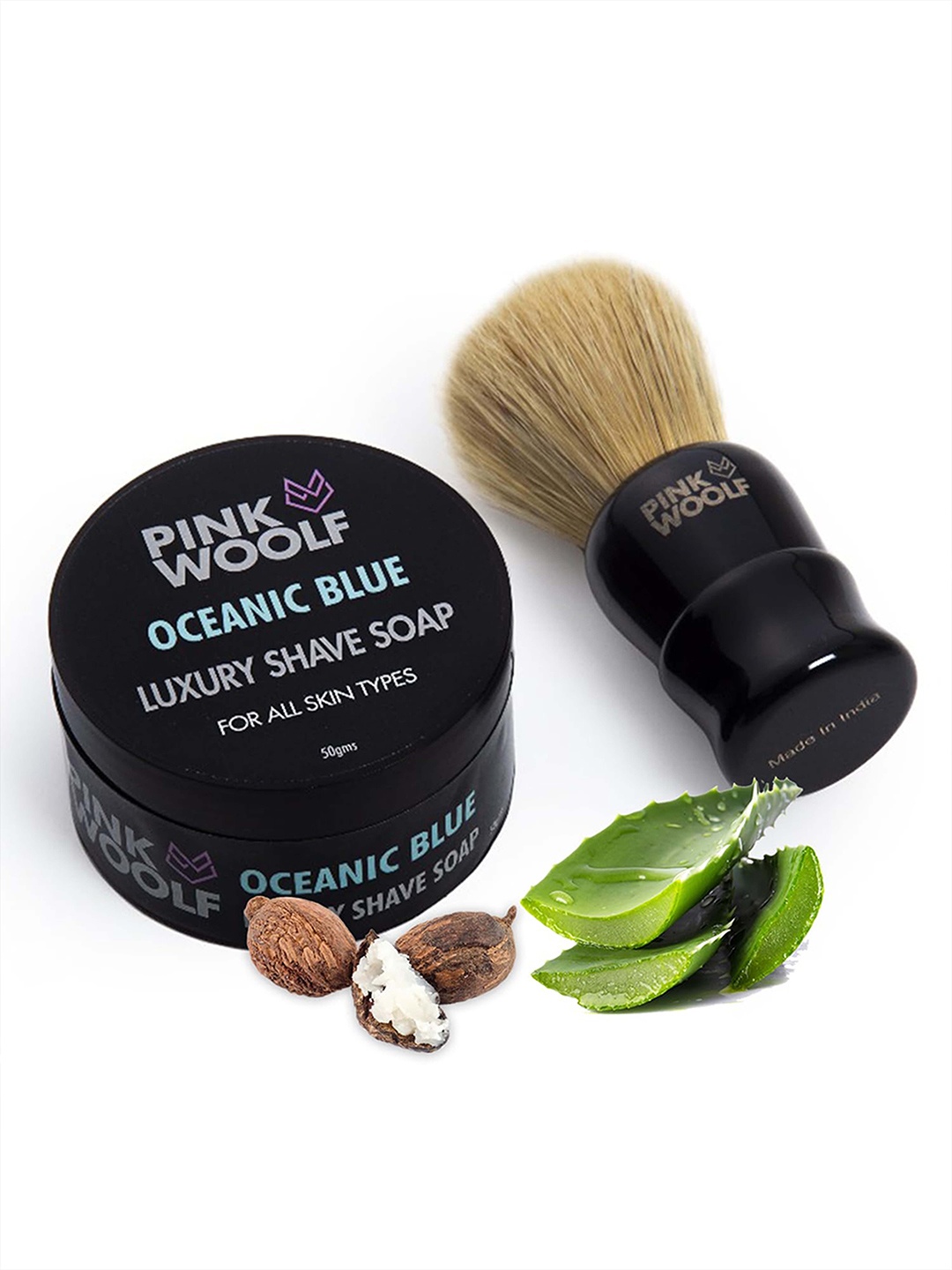 PINK WOOLF Pack of Boar Hair Bristles Shaving Brush & Oceanic Blue Luxury Shave Soap, Multi
PINK WOOLF Pack of Boar Hair Bristles Shaving Brush & Oceanic Blue Luxury Shave Soap, Multi