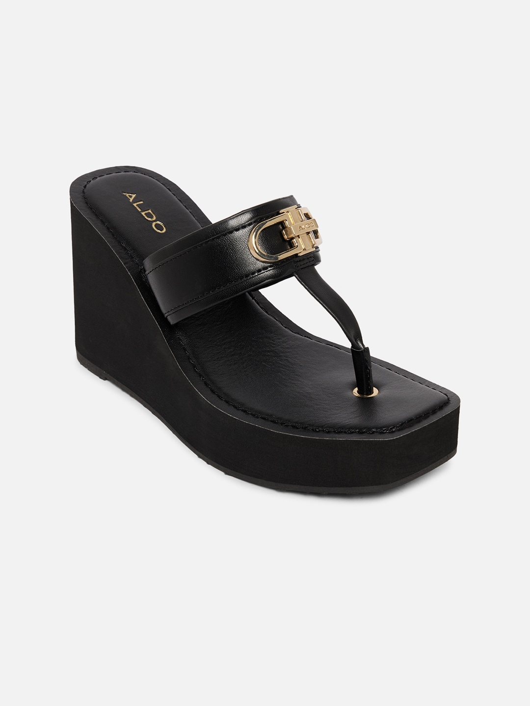 ALDO Black Wedge Sandals