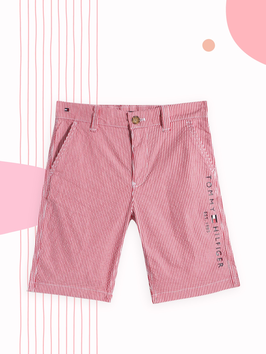 Tommy Hilfiger Boys Red Striped Shorts