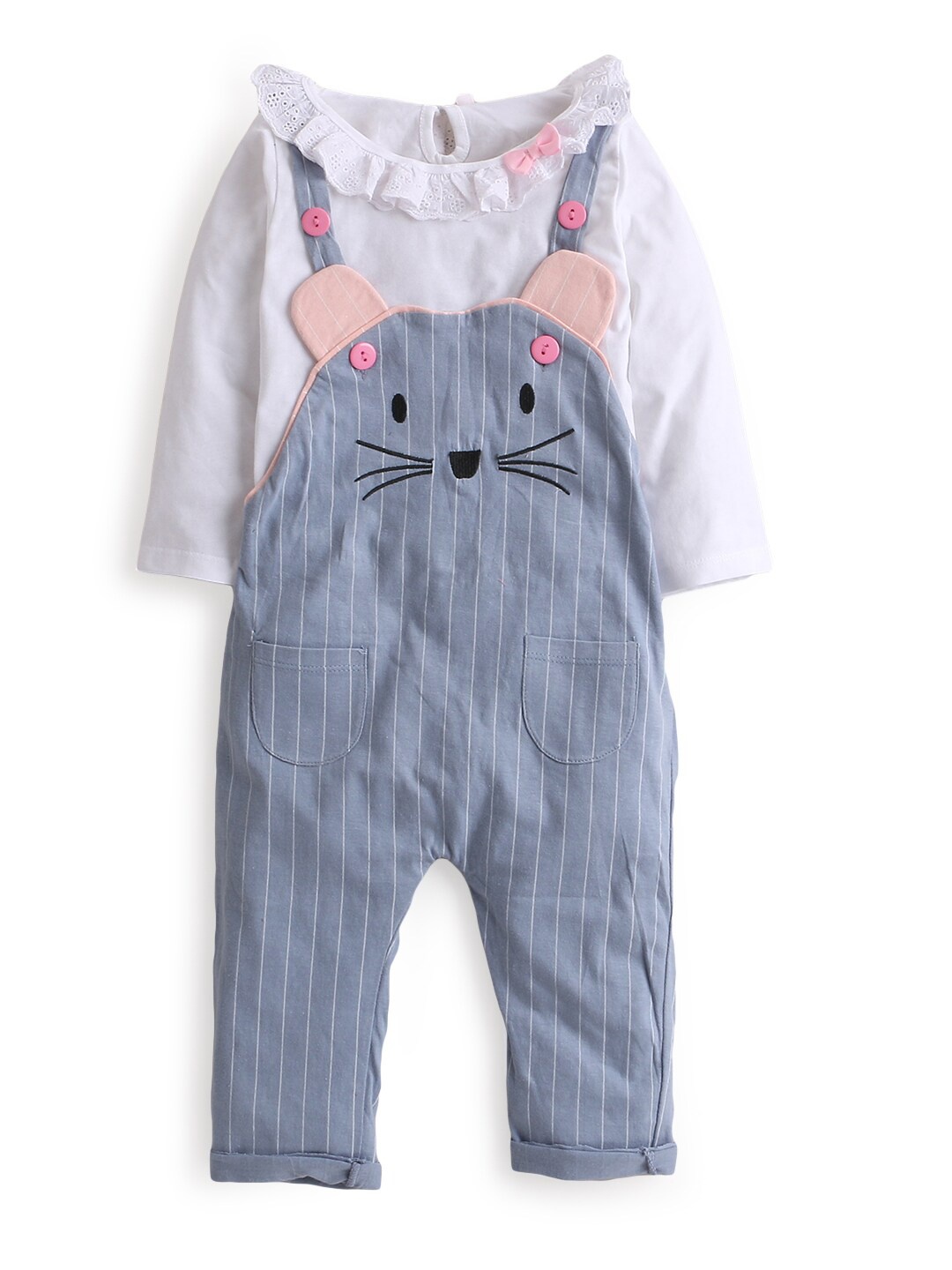 Hopscotch Girls Blue & White Top with Trousers