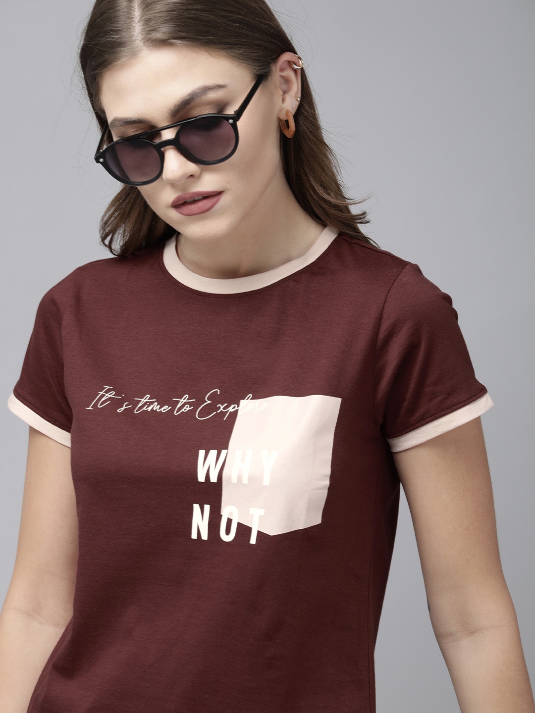 The Roadster Lifestyle Co Women Maroon & White Graphic Printed Pure Cotton T-shirt
The Roadster Lifestyle Co Women Maroon & White Graphic Printed Pure Cotton T-shirt