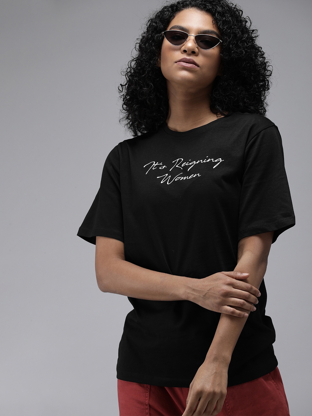 The Roadster Lifestyle Co Women Black & White Typography Printed {Pure Cotton T-shirt
The Roadster Lifestyle Co Women Black & White Typography Printed {Pure Cotton T-shirt