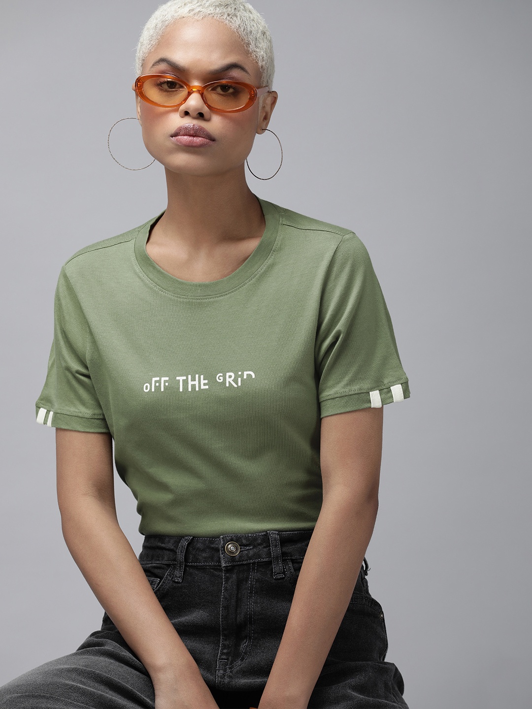 The Roadster Lifestyle Co Women Olive Green & White Typography Printed Pure Cotton T-shirt
The Roadster Lifestyle Co Women Olive Green & White Typography Printed Pure Cotton T-shirt