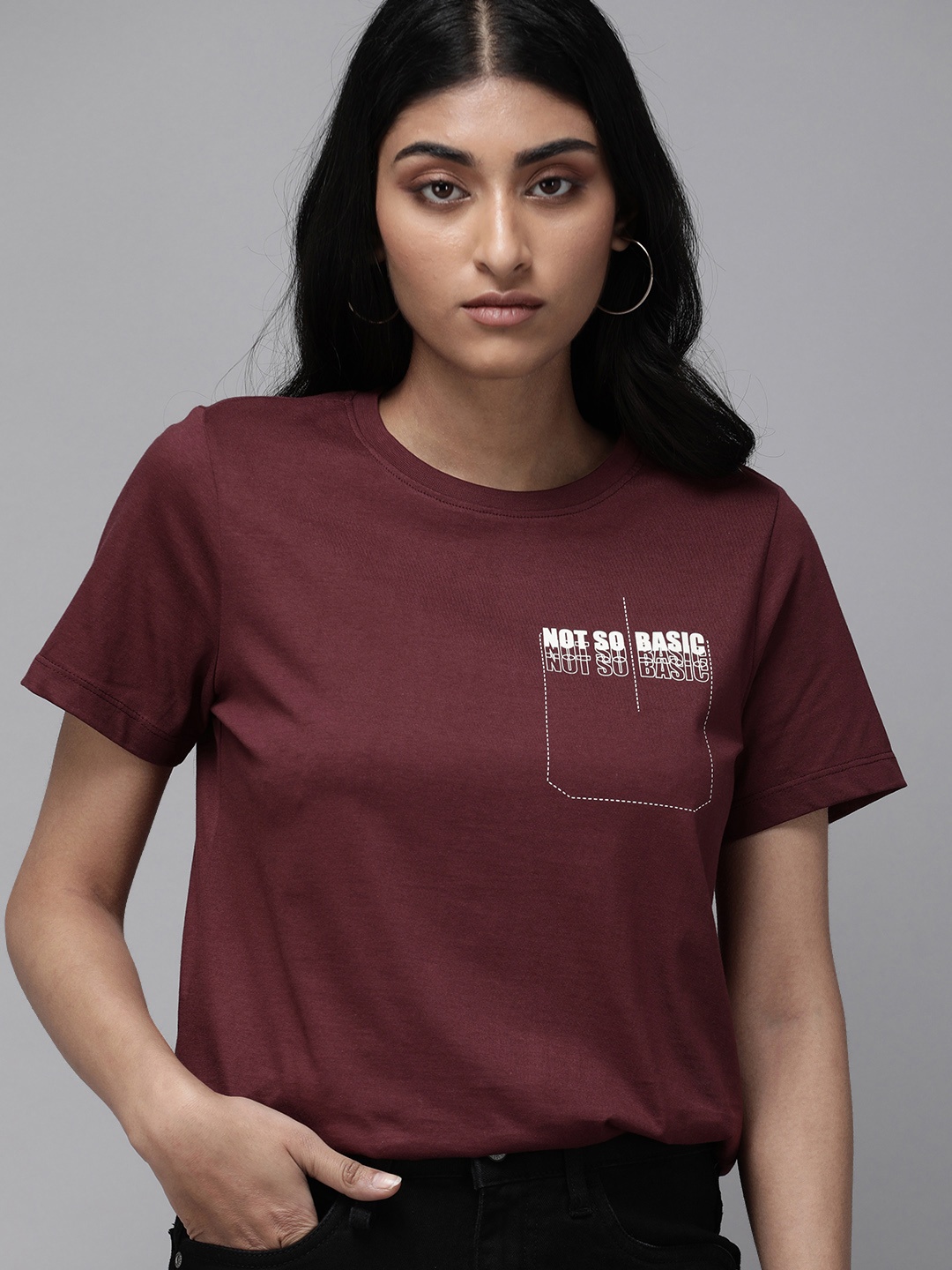 The Roadster Lifestyle Co Women Burgundy Relaxed Fit Typography Printed Pure Cotton T-shirt
The Roadster Lifestyle Co Women Burgundy Relaxed Fit Typography Printed Pure Cotton T-shirt