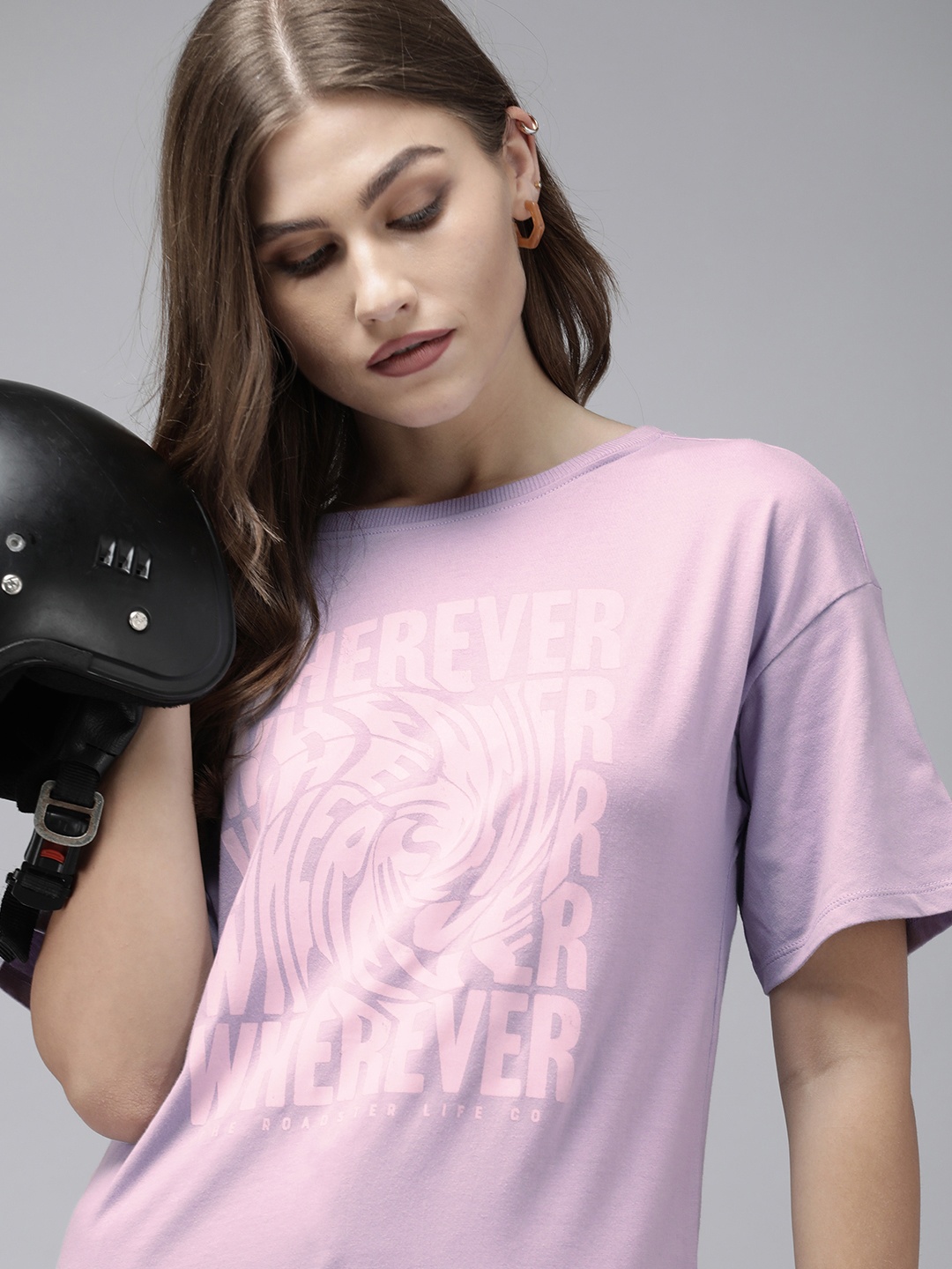 The Roadster Lifestyle Co Women Lavender Graphic Printed Extended Sleeves Pure Cotton T-shirt
The Roadster Lifestyle Co Women Lavender Graphic Printed Extended Sleeves Pure Cotton T-shirt