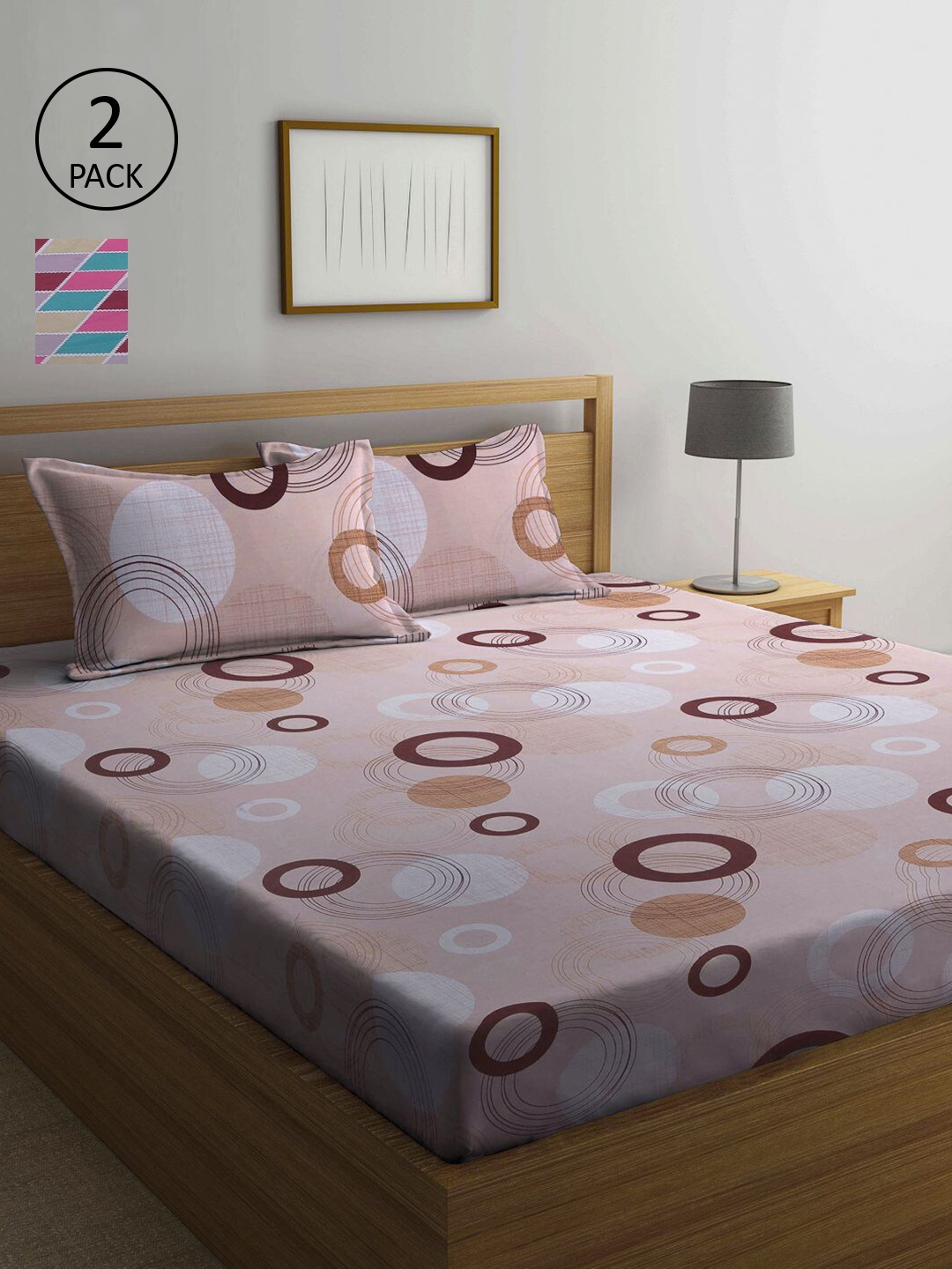KLOTTHE Pink & Multicoloured Geometric 210 TC 2 Queen Bedsheet with 4 Pillow Covers
KLOTTHE Pink & Multicoloured Geometric 210 TC 2 Queen Bedsheet with 4 Pillow Covers