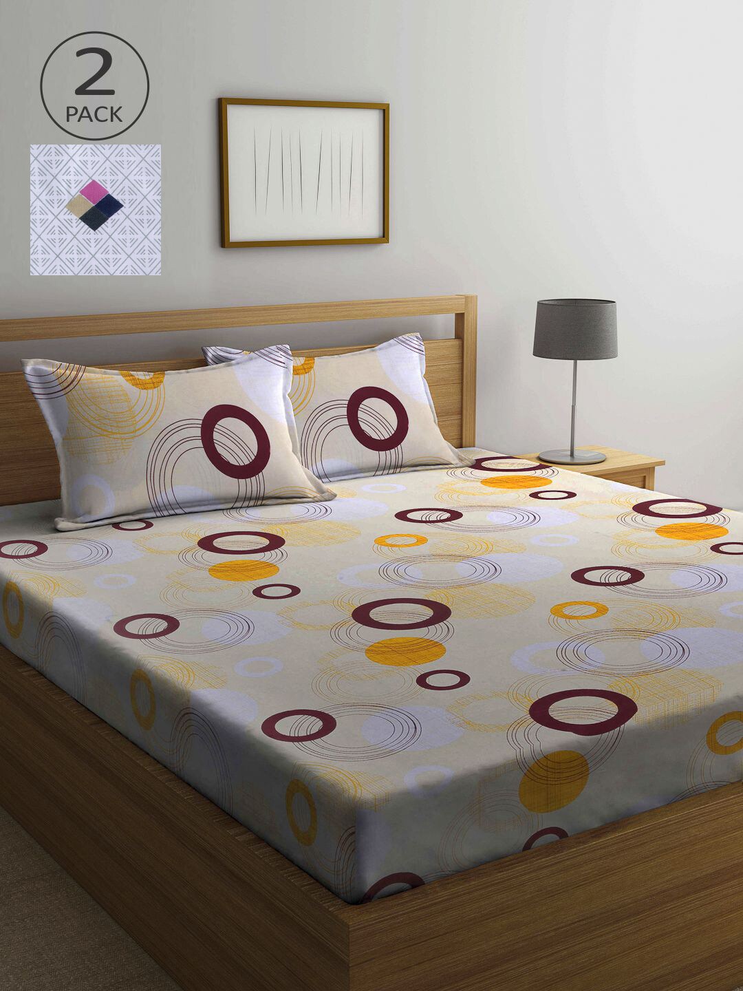 KLOTTHE Multi Color Geometric Printed 210 TC 2 Double Bedsheets with 4 Pillow Covers
KLOTTHE Multi Color Geometric Printed 210 TC 2 Double Bedsheets with 4 Pillow Covers