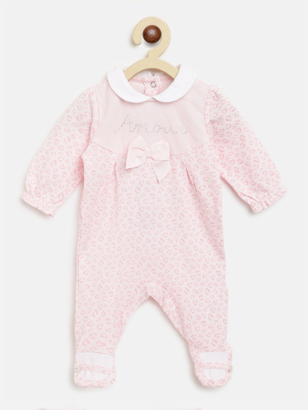 Chicco Girls Pink Printed Sleepsuit