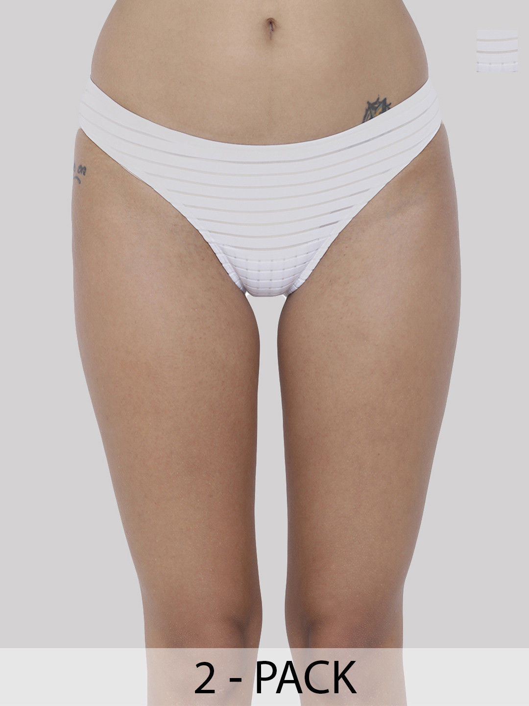 BASIICS by La Intimo Women Pack Of 2 White Striped Travieso Basic Briefs BCPBR020B055
BASIICS by La Intimo Women Pack Of 2 White Striped Travieso Basic Briefs BCPBR020B055