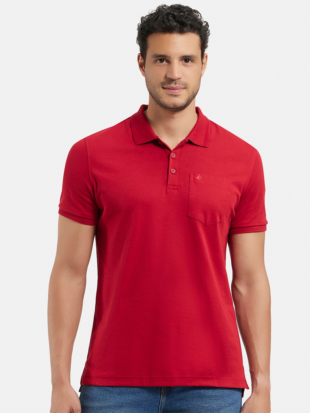 Jockey Super Combed Cotton Rich Solid Half Sleeve Polo T-shirt with Chest Pocket-3913, Red
Jockey Super Combed Cotton Rich Solid Half Sleeve Polo T-shirt with Chest Pocket-3913, Red