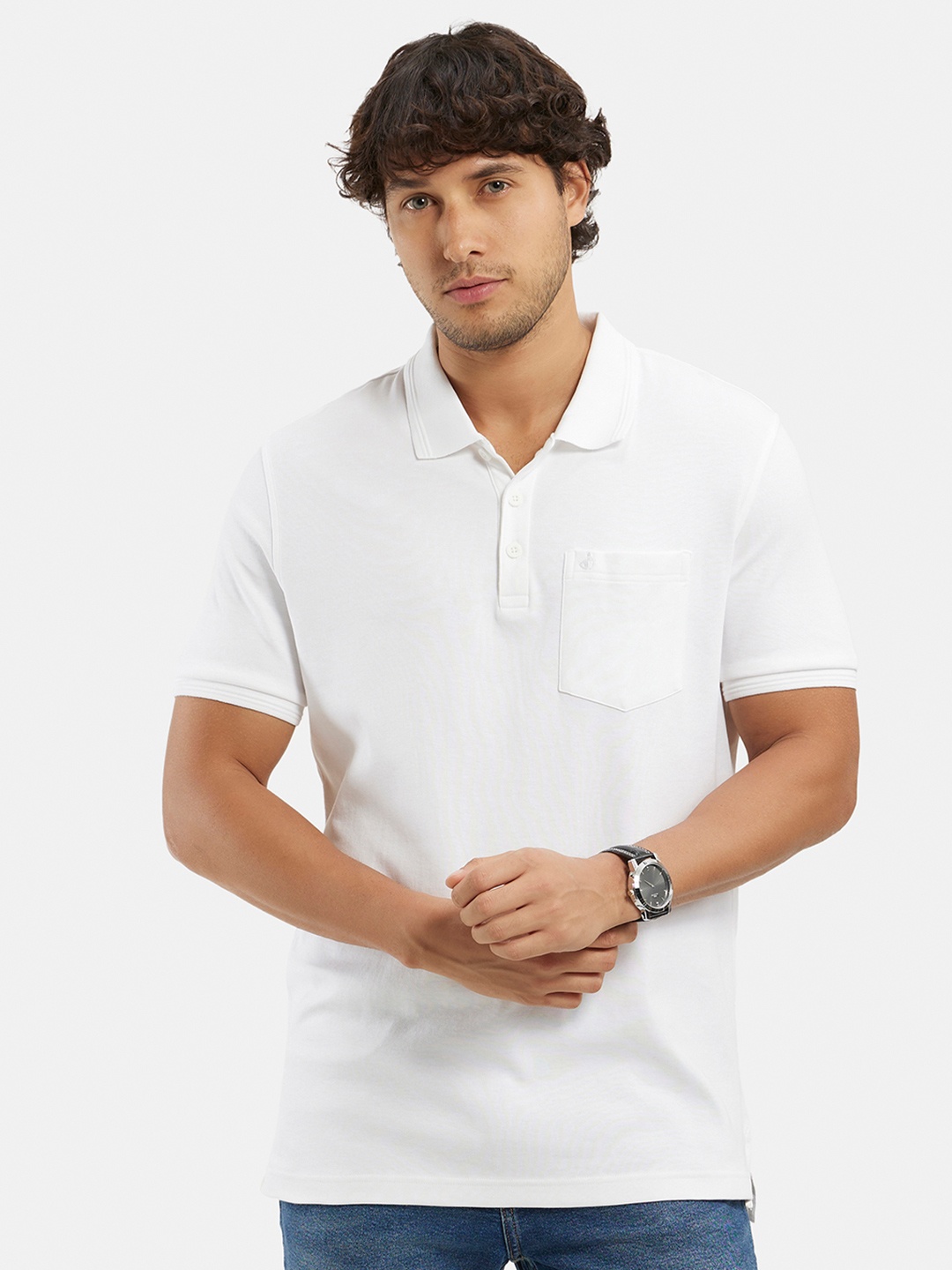 Jockey Super Combed Cotton Rich Solid Half Sleeve Polo T-shirt with Chest Pocket-3913, White
Jockey Super Combed Cotton Rich Solid Half Sleeve Polo T-shirt with Chest Pocket-3913, White