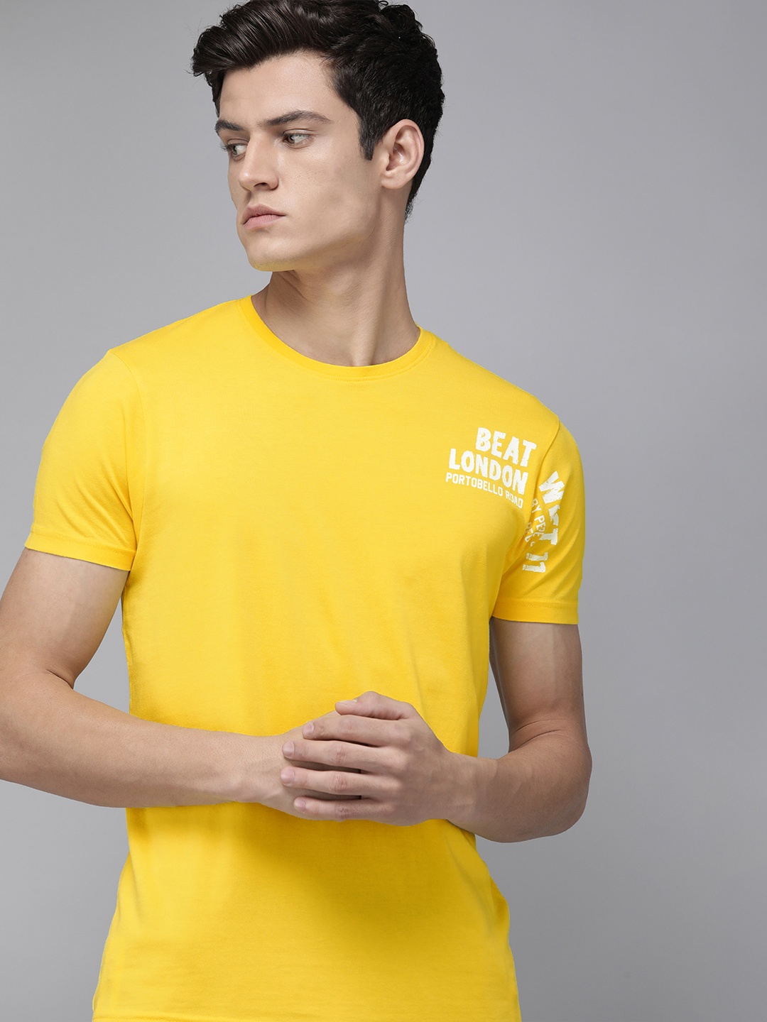 BEAT LONDON by PEPE JEANS Men Yellow & White Typography Printed Pure Cotton Slim Fit T-shirt
BEAT LONDON by PEPE JEANS Men Yellow & White Typography Printed Pure Cotton Slim Fit T-shirt