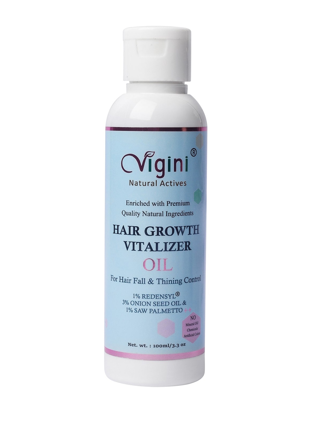 Vigini Natural Actives Hair Growth Vitalizer Oil with Redensyl & Saw Palmetto 100 ml, White
Vigini Natural Actives Hair Growth Vitalizer Oil with Redensyl & Saw Palmetto 100 ml, White