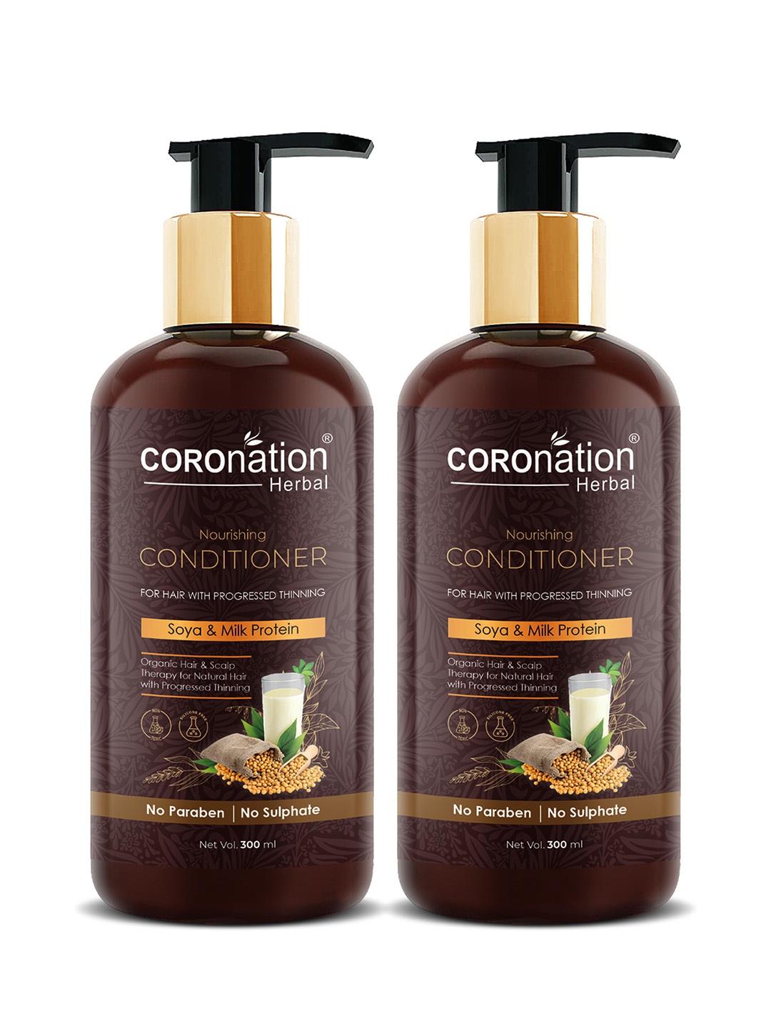 COROnation Herbal Set of 2 Nourishing Conditioner with Soya & Milk Protein 300 ml each, Brown
COROnation Herbal Set of 2 Nourishing Conditioner with Soya & Milk Protein 300 ml each, Brown