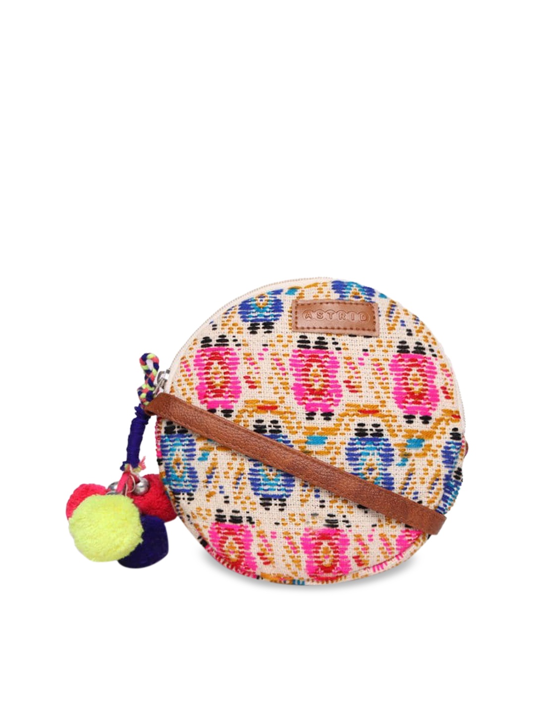 ASTRID Multicoloured Floral Structured Sling Bag, Multi