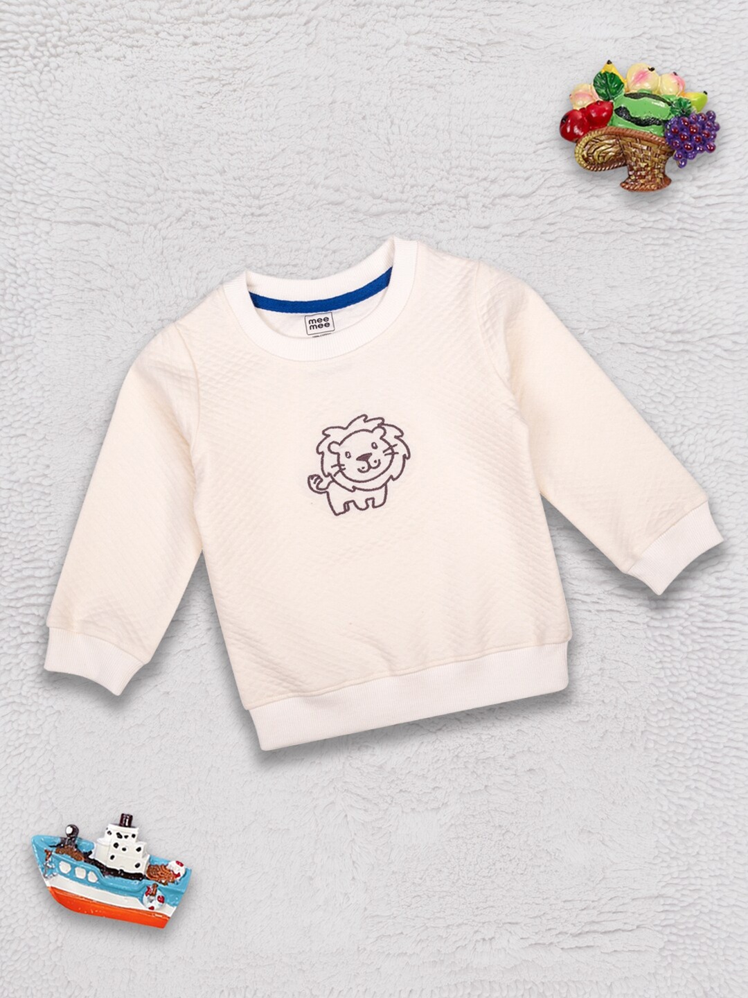 MeeMee Boys Off White Printed T-shirt