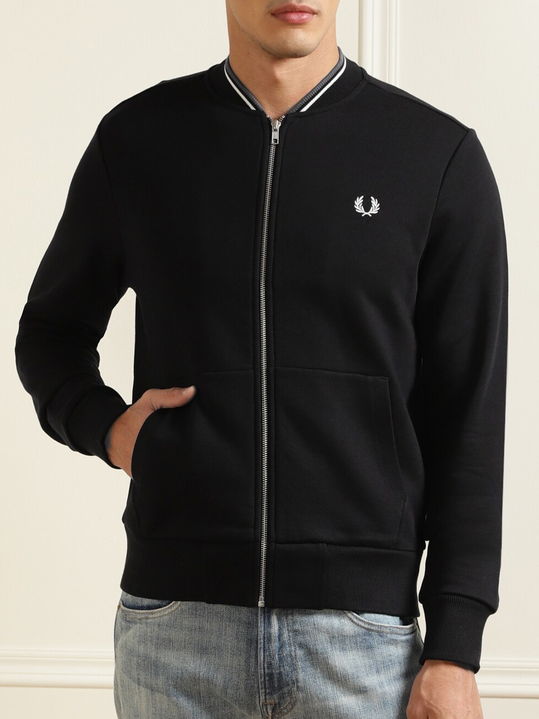 Fred Perry Men Black Sweatshirt