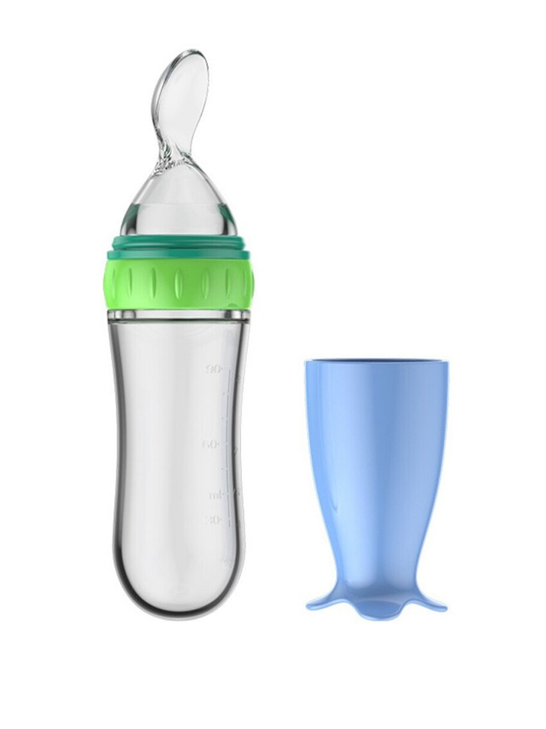 GUCHIGU Kids Blue & Transparent Solid Baby Food Feeding Bottles With Silicone Spoon Head
GUCHIGU Kids Blue & Transparent Solid Baby Food Feeding Bottles With Silicone Spoon Head