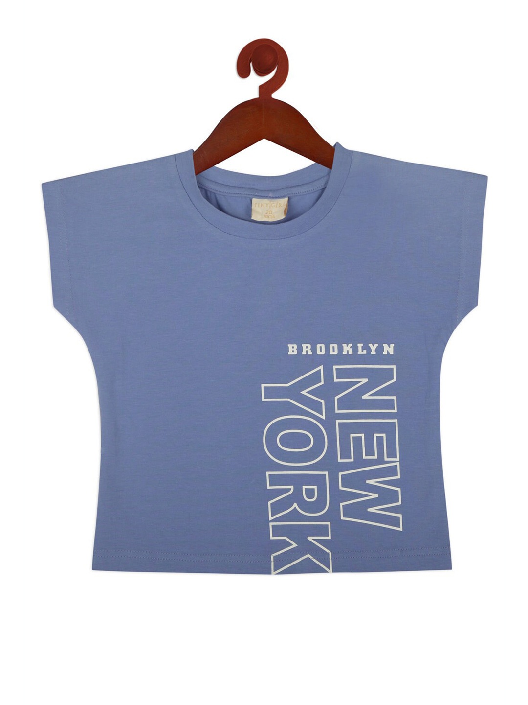 Tiny Girl Blue & seal brown Off-Shoulder Top