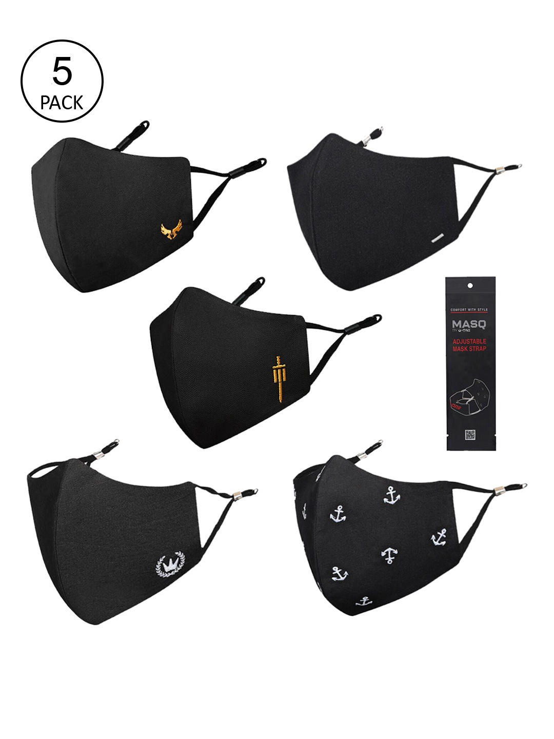 MASQ Men Pack Of 5 Black & White Printed 4-Ply Pure Cotton Protective Outdoor Masks
MASQ Men Pack Of 5 Black & White Printed 4-Ply Pure Cotton Protective Outdoor Masks