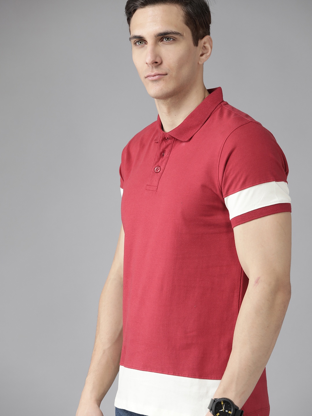 Roadster Men Red & Cream-Coloured Colourblocked Polo Collar Pure Cotton T-shirt
Roadster Men Red & Cream-Coloured Colourblocked Polo Collar Pure Cotton T-shirt