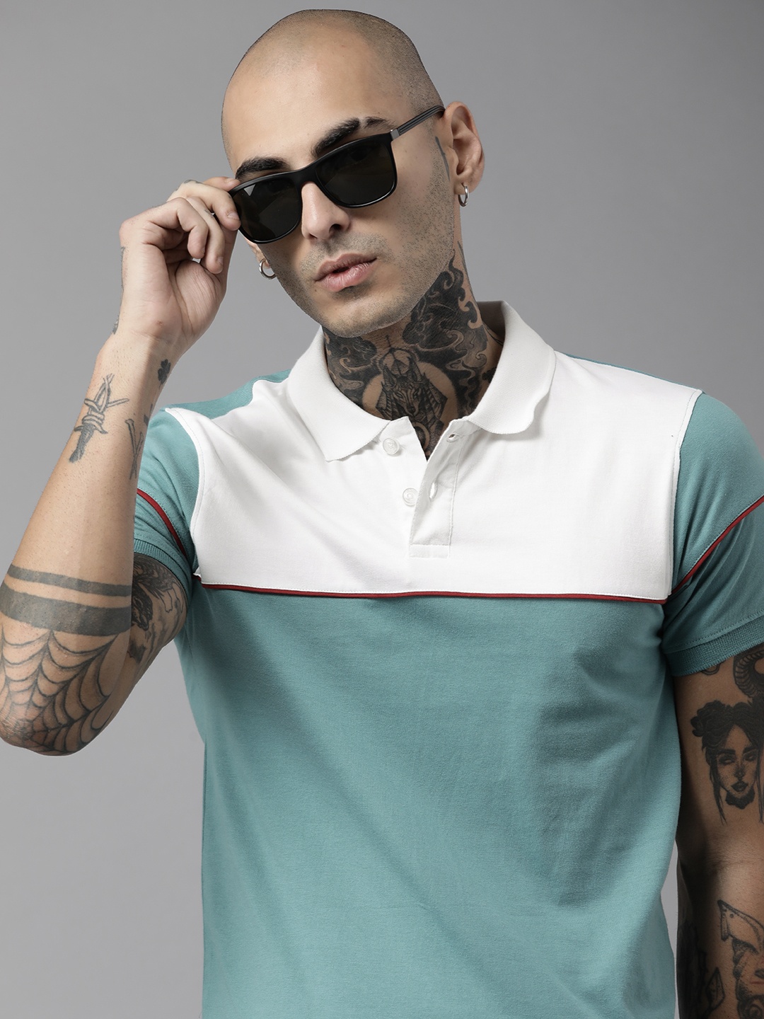 The Roadster Lifestyle Co. Men Colourblocked Polo Collar Pure Cotton T-shirt, Sea green
The Roadster Lifestyle Co. Men Colourblocked Polo Collar Pure Cotton T-shirt, Sea green