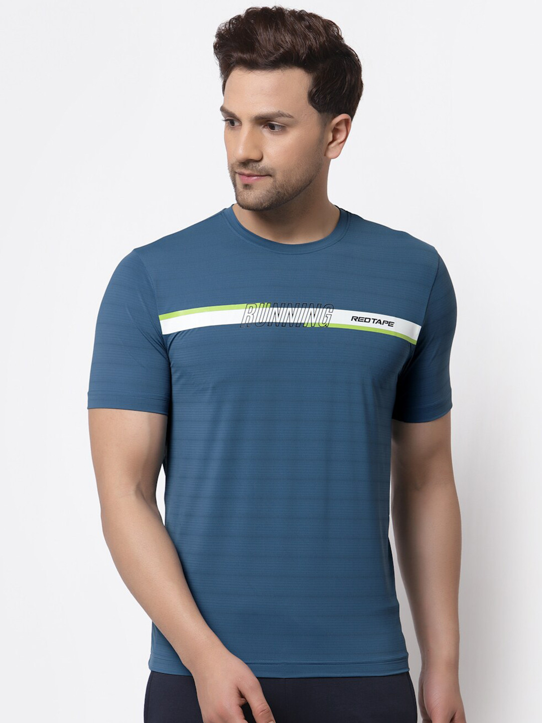 Red Tape Men Teal Printed Training or Gym T-shirt 
Red Tape Men Teal Printed Training or Gym T-shirt