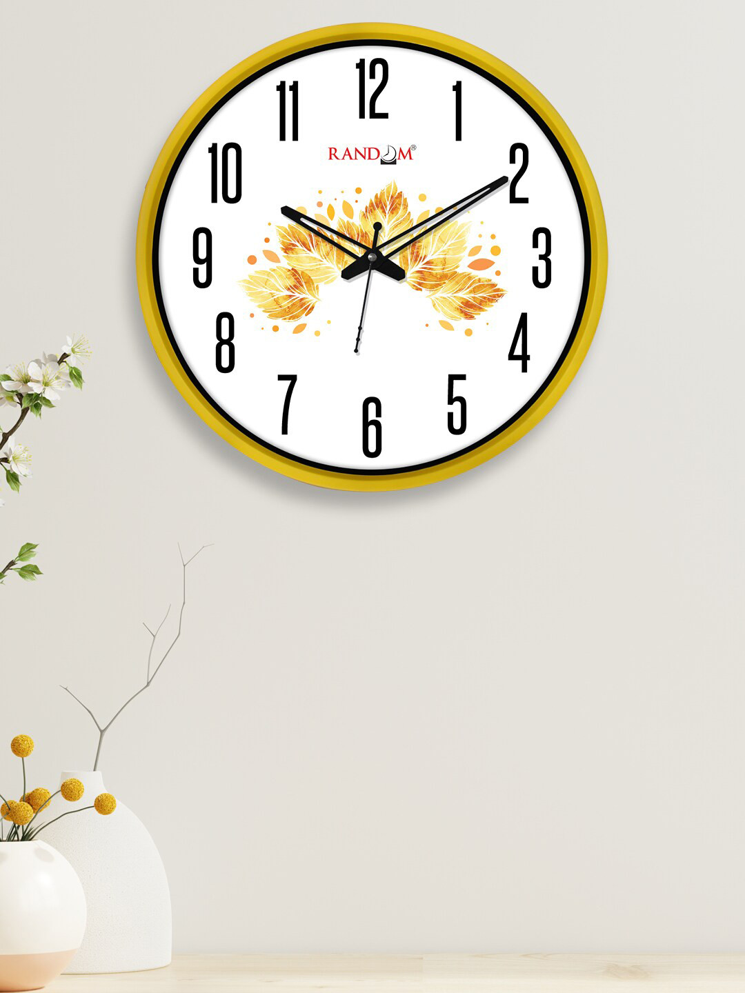 RANDOM White & Black 12-Inch Dual Frame Tropical Leaves Wall Clock With Glass 
RANDOM White & Black 12-Inch Dual Frame Tropical Leaves Wall Clock With Glass